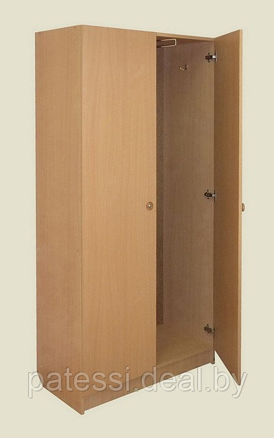 Шкаф двухдверный для одежды со штангой для вешалок