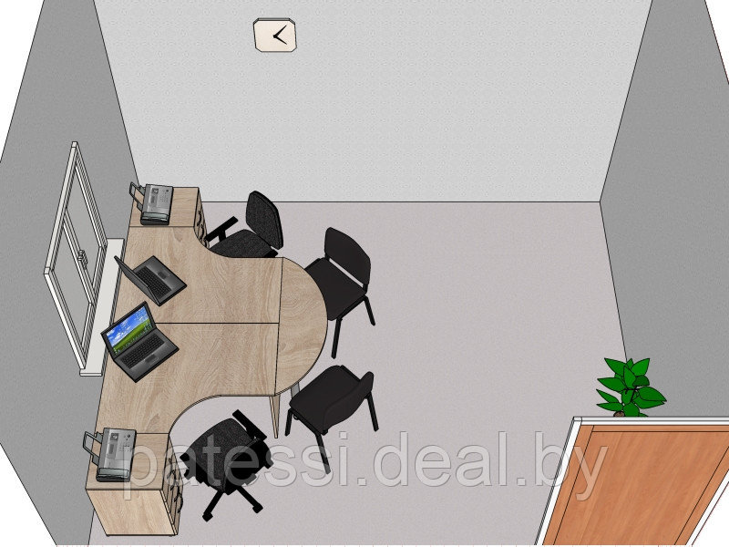 Комплект офисной мебели для офиса П-3 на 2 рабочих места - фото 4 - id-p54029207