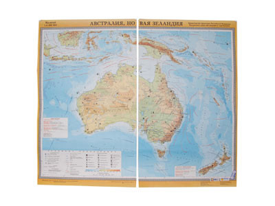 Учебная карта "Австралия и Новая Зеландия" (физическая) (матовое, 2-стороннее лам.) - фото 1 - id-p54078818