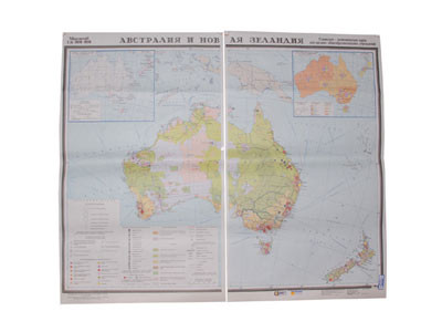 Учебная карта "Австралия и Новая Зеландия" (экономическая) (матовое, 2-стороннее лам.) - фото 1 - id-p54078829