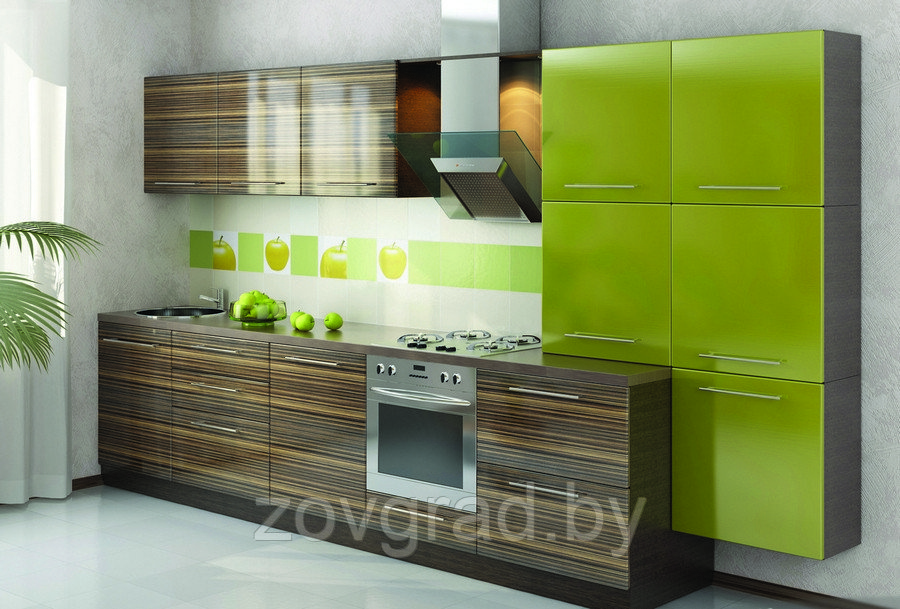 Угловая кухня с комбинированными фасадами из акрила цвет фиалка и белый - фото 9 - id-p37650354