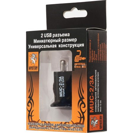 Автомобильное зарядное устройство Mystery MUC-2/3A 2USB - фото 1 - id-p54114711