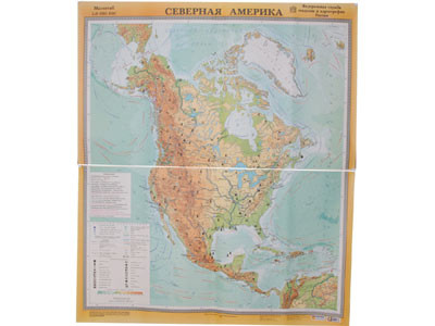 Учебная карта "Северная Америка" (физическая) (матовое, 2-стороннее лам.) - фото 1 - id-p54116675