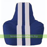Кресло мешок Спортинг синий - белый С1.1-125