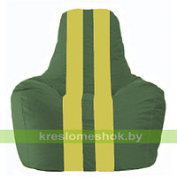 Кресло мешок Спортинг тёмно-зелёный - жёлтый С1.1-65