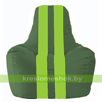 Кресло мешок Спортинг тёмно-зелёный - салатовый С1.1-63