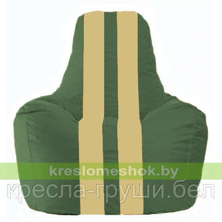 Кресло мешок Спортинг тёмно-зелёный - светло-бежевый С1.1-62