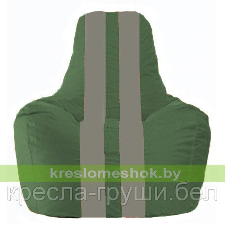 Кресло мешок Спортинг тёмно-зелёный - серый С1.1-61, фото 2