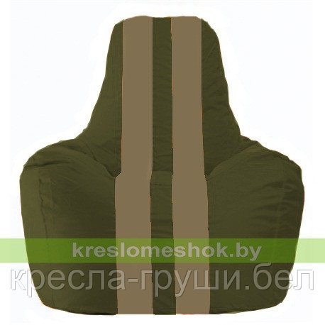 Кресло мешок Спортинг тёмно-оливковый - бежевый С1.1-52, фото 2