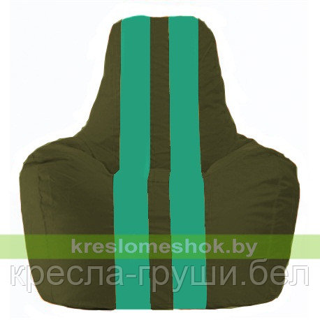 Кресло мешок Спортинг тёмно-оливковый - бирюзовый С1.1-58, фото 2