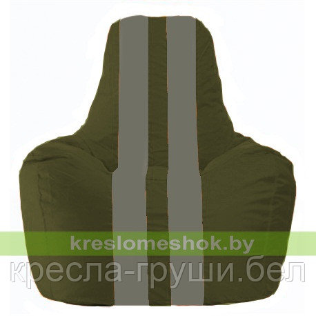 Кресло мешок Спортинг тёмно-оливковый - серый С1.1-53, фото 2