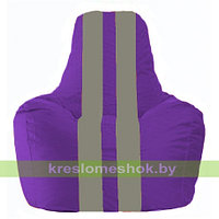 Кресло мешок Спортинг фиолетовый - серый С1.1-72