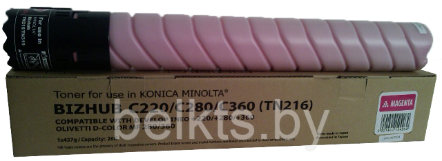 Тонер-картридж Konica Minolta Bizhub C 220/280/360 Magenta TN216M Tomoegawa