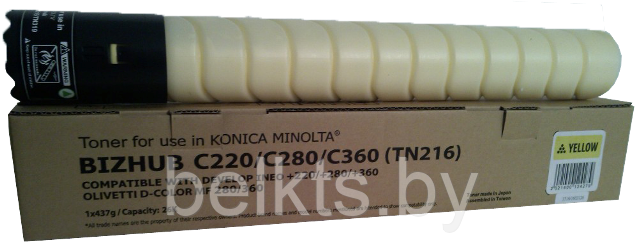 Тонер-картридж Konica Minolta Bizhub C 220/280/360 Yellow TN216Y Tomoegawa