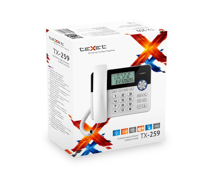 Проводной телефон teXet TX-259 Чёрный-серебристый - фото 2 - id-p54180935