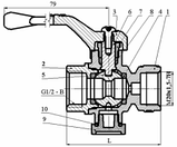 Кран шаровый для манометра 11б27п11 пр-во РБ Ду15, фото 3