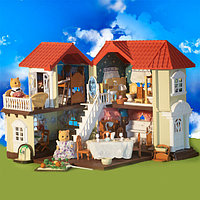 012-01 Домик для зверюшек Happy family, домик для кукол (аналог Sylvanian families) с аксессуарами