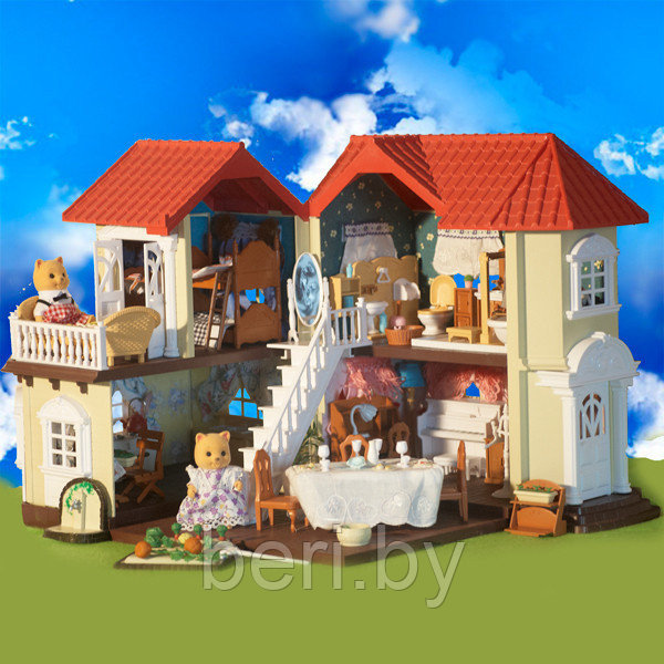 012-01 Домик для зверюшек Happy family, домик для кукол (аналог Sylvanian families) с аксессуарами - фото 1 - id-p54195854