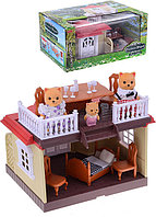 Игровой домик для зверюшек Happy family, домик для кукол арт.012-04 (аналог Sylvanian families) с аксессуарами