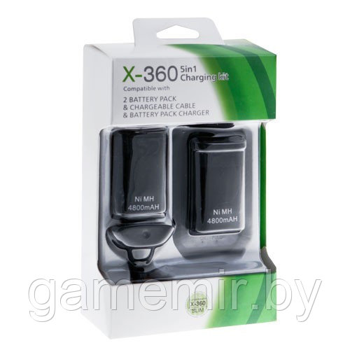 Зарядное устройство XBOX 360 5in1: 2 аккумулятора NI-Mh 4800mAH + кабель зарядки + блок зарядки (Копия) - фото 2 - id-p54225960