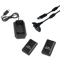 Зарядное устройство XBOX 360 5in1: 2 аккумулятора NI-Mh 4800mAH + кабель зарядки + блок зарядки (Копия)