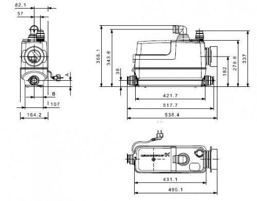 Канализационная установка Grundfos Sololift2 CWC-3 артикул 97775316 - фото 3 - id-p54280827