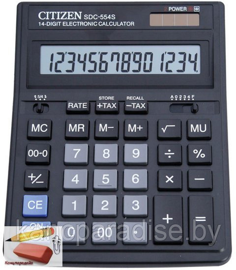 Калькулятор Citizen SDC-554S 14-разрядный - фото 1 - id-p54312089