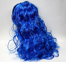 Карнавальный парик синий искусственный