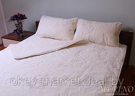 Шерстяное одеяло KASHMIR Роза Экрю двухслойное. Размер 140х200