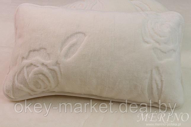 Шерстяное одеяло KASHMIR Роза Экрю двухслойное. Размер 160х200 - фото 3 - id-p54365865
