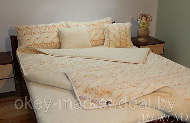 Шерстяное одеяло KASHMIR Косичка двухслойное. Размер 220х200