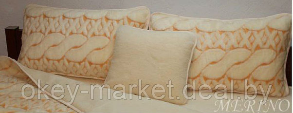 Шерстяное одеяло KASHMIR Косичка двухслойное. Размер 220х200, фото 2