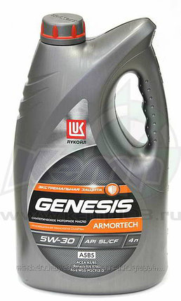 Масло моторное ЛУКОЙЛ GENESIS ARMORTECH A5B5 5W-30 SL/CF 4л (3,408 кг), фото 2