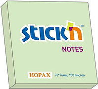 Стикеры Stick Notes 76х76 мм., зеленый, пастель, 100 листов