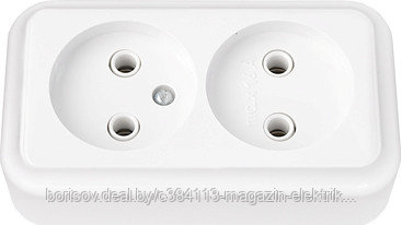 РА16-260 Розетка двухместная открытой установки