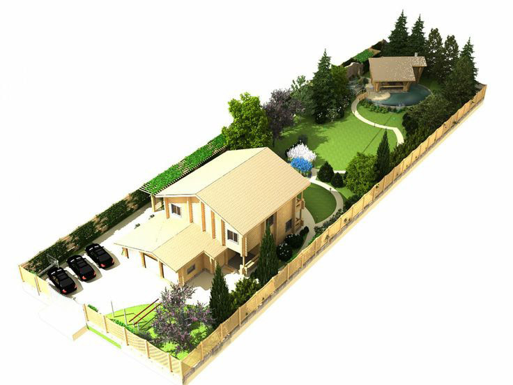 Проект дома для длинного и узкого участка - фото 1 - id-p54462124