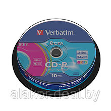 CD-R Verbatim 210 мб, 8см, на шпинделе, 10шт.