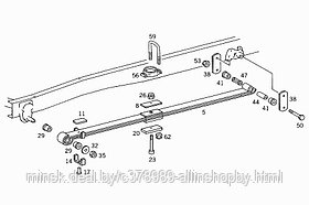 Рессора передняя 2-ух листовая MB 609 в сборе (параболические листы)