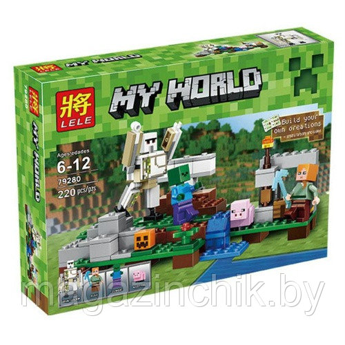Конструктор Майнкрафт Minecraft Железный Голем 79280, 220 дет., 4 минифигурок, аналог Лего 21123 - фото 1 - id-p54481093