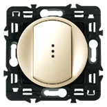 Переключатель одноклавишный с подсветкой, LEGRAND CELIANE 10А (слоновая кость)