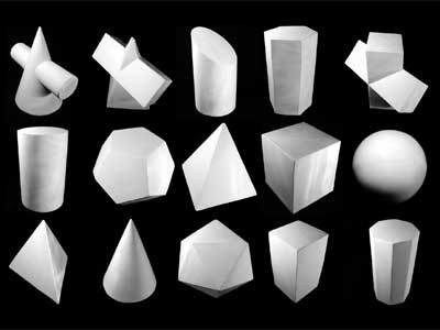 Набор гипсовых геометрических тел (15 шт.) - фото 1 - id-p54523193