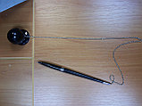 Ручка шариковая с цепочкой на подставке на липучке, фото 2