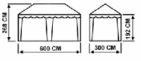 Садовый тент-шатер Беседка "Шатер" 6,0х3,0 без стенок Белый