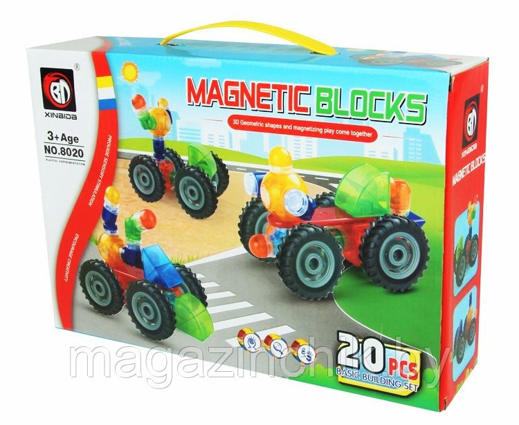 Магнитный объемный конструктор Magnetic blocks 20 деталей, 8020