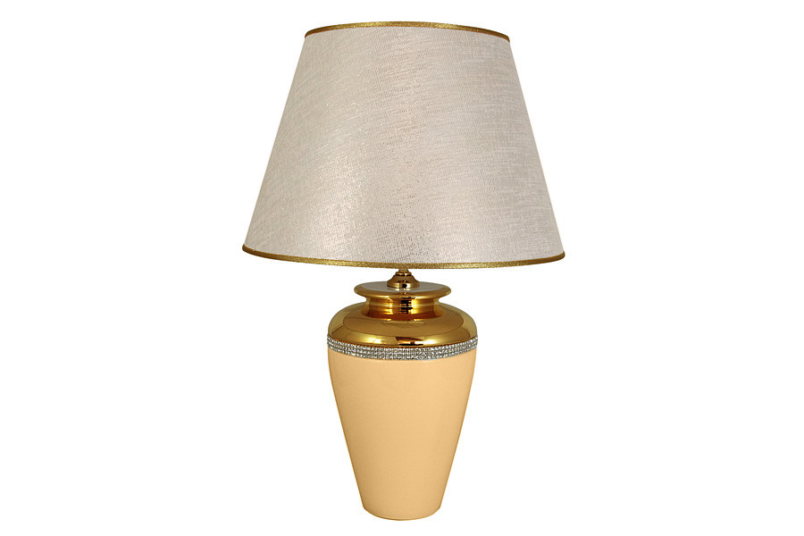 Настольная лампа с золотым абажуром Нью-Йорк (кремовый), Bruno Costenaro