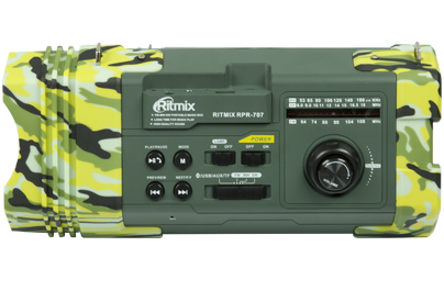 Радиоприёмник Ritmix RPR-707 (FM/AM/SW, USB, MicroSD, bluetooth, фонарик, аккумулятор, сеть 220В) - фото 1 - id-p54367295