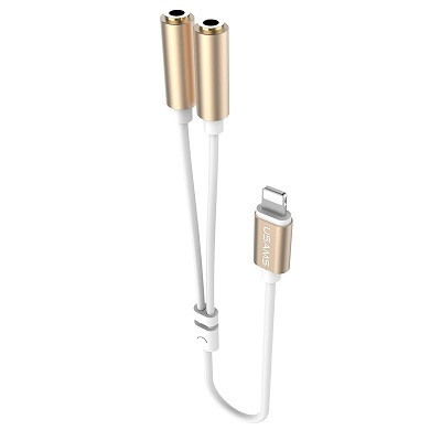Аудио адаптер Usams Lightning to 3.5 (2 earphones) для Apple - фото 2 - id-p54789844