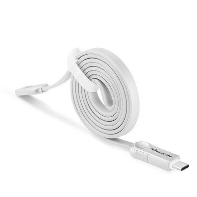 USB кабель зарядки и синхронизации Nillkin Plus III Micro USB+Type-C White - фото 2 - id-p54789952