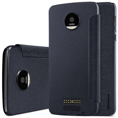 Полиуретановый чехол книга Nillkin Sparkle Leather Case Black для Motorola Moto Z - фото 3 - id-p54789977