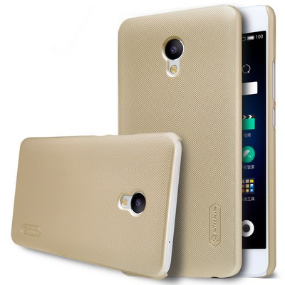 Пластиковый чехол с пленкой Nillkin Super Frosted Shield Gold для Meizu M3E - фото 3 - id-p54790103